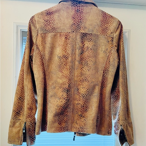 Dialogue Faux Snake Print Zippered Jacket—Small - Picture 4 of 7